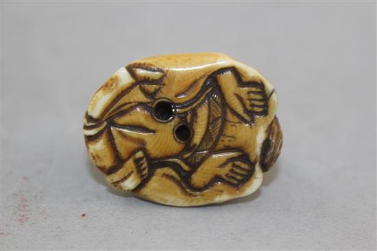 Four Japanese ivory netsuke, 19th / early 20th century, 3.8cm - 5.5cm